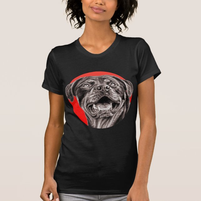 Camiseta Esboço de Rottweiler (Frente)