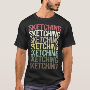 Camiseta Esboço de Texto Colorido