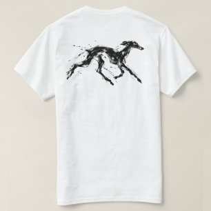 Camiseta Esboço de Tinta Greyhound Correndo Arte