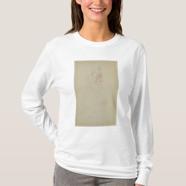 Camiseta Esboço de um principal masculino e de dois pés (Frente)