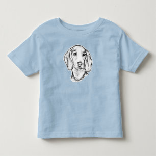 Camiseta esboço desenhado à mão de cachorro dachshund preto