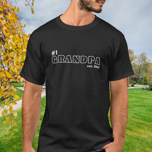 Camiseta Esboço do Avô Número Um Est (Criador carregado)