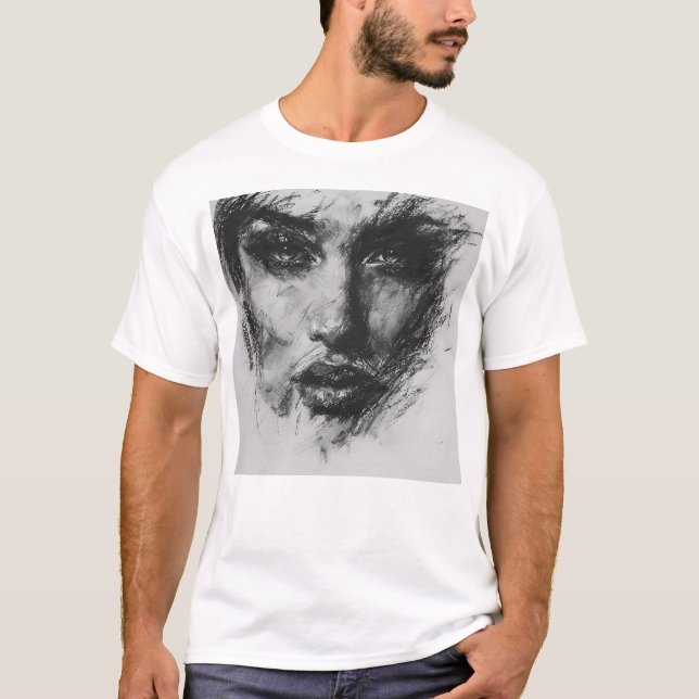 Camiseta Esboço do Caracol da Mulher Moody (Frente)