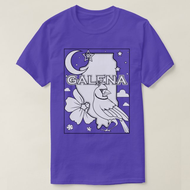 Camiseta esboço do estado de galena ilIllinois (Frente do Design)