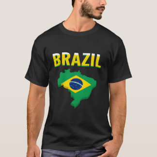 Camiseta Esboço do País Brasil para Brasileiros e Brasil L
