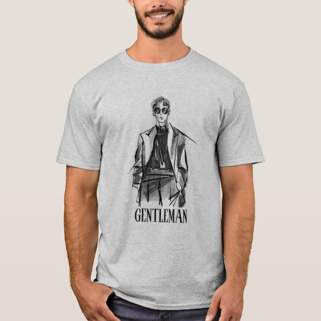 Camiseta esboço moderno cavalheiro (Frente)