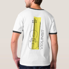 Camiseta Esboço negro minimalista violino + violinista amar