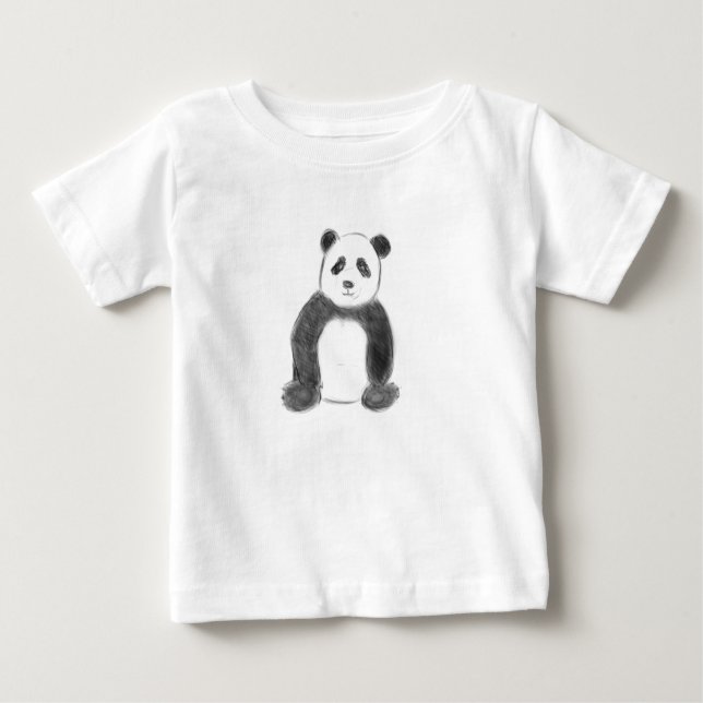 Camiseta Esboço preto e branco do panda (Frente)