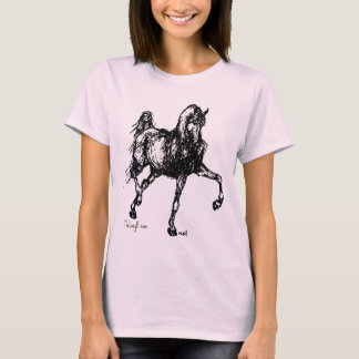 Camiseta Esboço simples do cavalo árabe