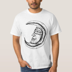 Camiseta Esboço Vintage Lua Mística