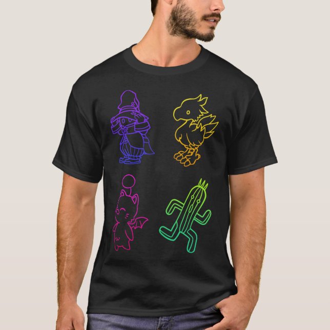 Camiseta Esboços de Final Fantasy retrô (Frente)