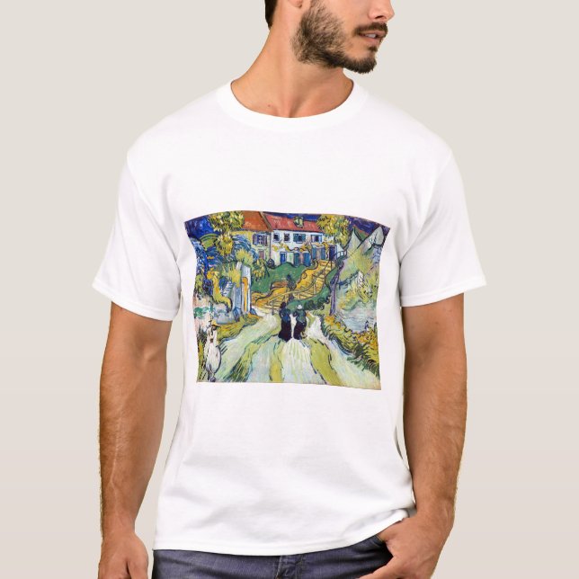 Camiseta Escada de Vincent van Gogh em Auvers (1890) (Frente)