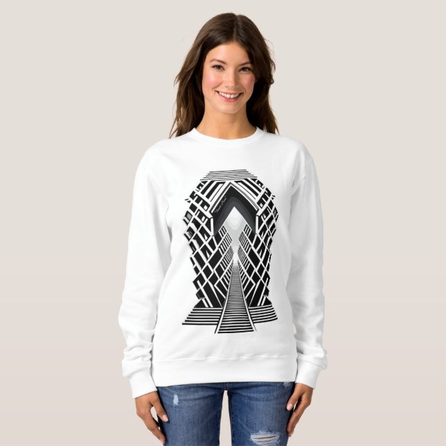 Camiseta Escada Monocromática: Obelisco de Contrastes (Frente Completa)
