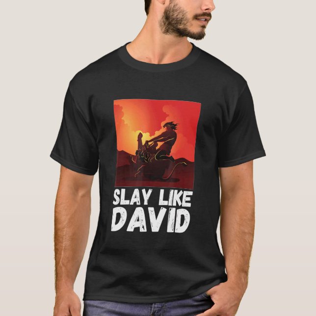 Camiseta Escadaria Como David Bíblia Tema Antigo Testamento (Frente)