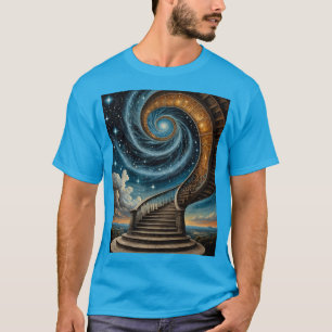 Camiseta Escadaria Espiral Mágica Em Teto De Galáxia Estrel