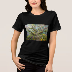 Camiseta Escadaria Surrealista de Primavera Engole Flores S