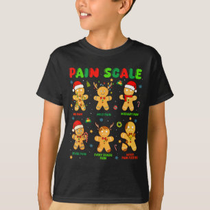 Camiseta Escala de Dor Homem de Biscoito Engraçado Natal En