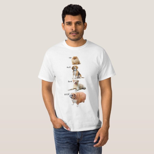 Camiseta Escala do ruído do cão (Frente Completa)