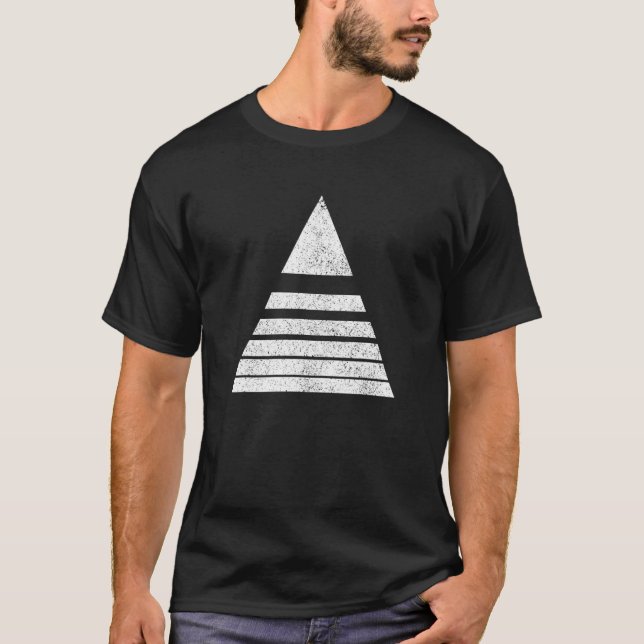 Camiseta Escala Geométrica da Forma da Linha do Triângulo G (Frente)