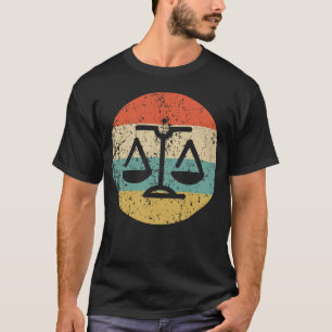 Camiseta Escala retro do juiz do advogado de justiça