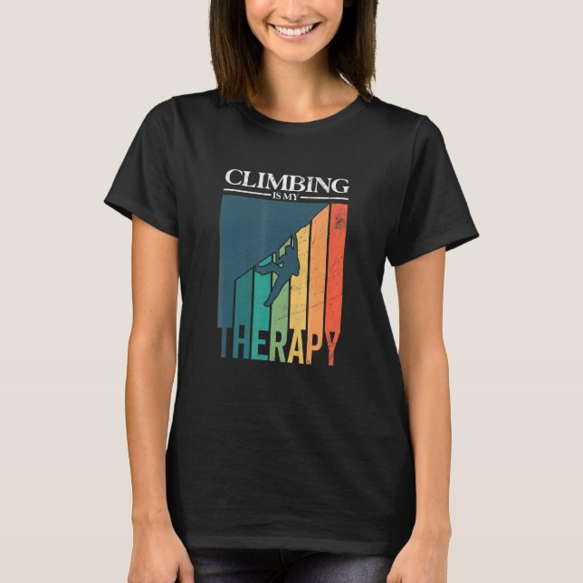 Camiseta Escalada De Pedra É Minha Caldeira De Terapia. (Frente)