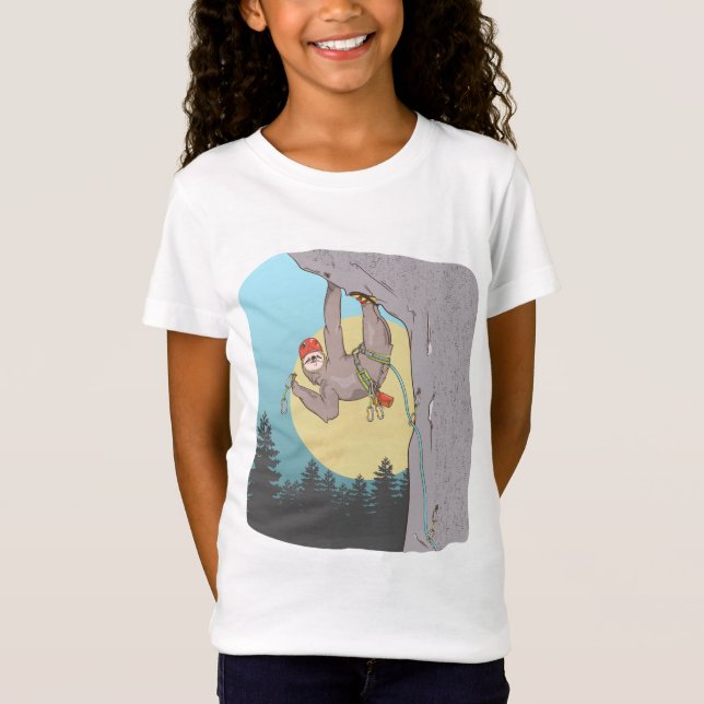 Camiseta Escalada de preguiça-de-cartoon (Frente)