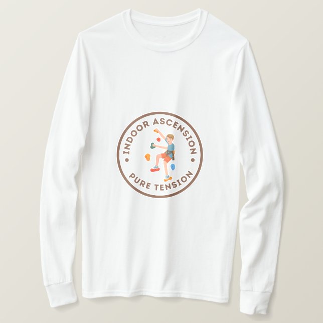 Camiseta Escalada de rochas interiores com tensão pura (Frente do Design)