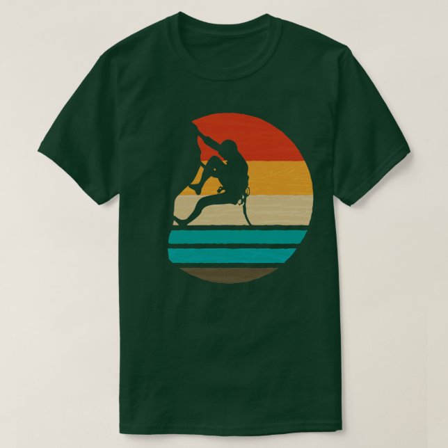 Camiseta Escalada de Rock Retro 1 (Frente do Design)