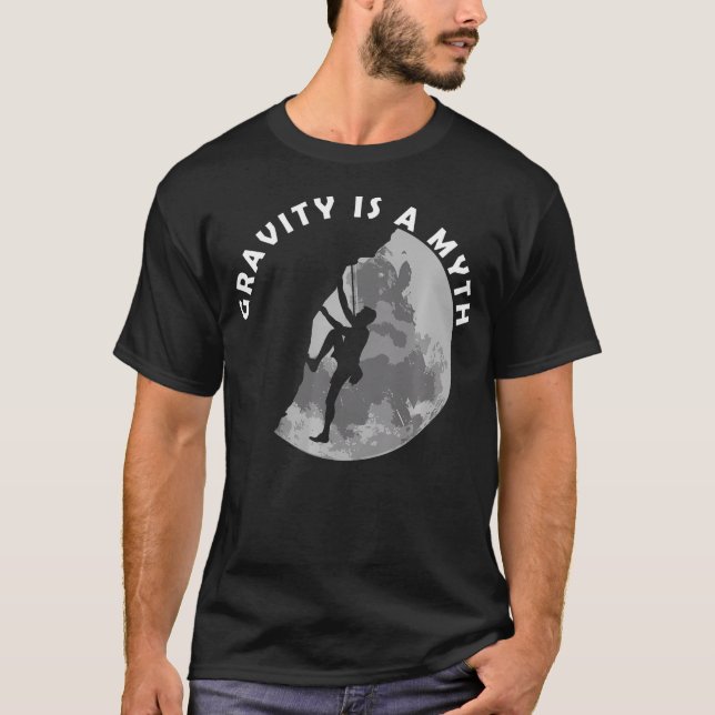 Camiseta Escalada em Rocha A Gravidade É Um Mito (Frente)