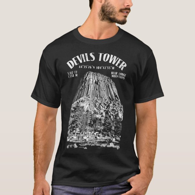 Camiseta Escalada em Rocha Climber Devils Tower Bear Lodge  (Frente)