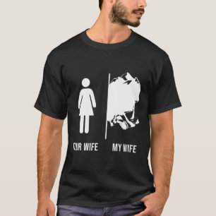 Camiseta Escalada em Rocha Escalador Sua Esposa Minha Espos