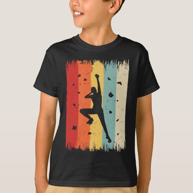 Camiseta Escalada em Rocha Vintage Bouldering Retro Climber (Frente)