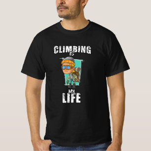 Camiseta Escalada Montanhas Rochosas Subindo na Ideia do Pr