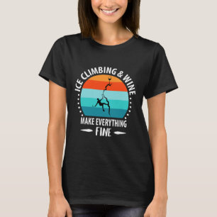 Camiseta Escalada no Gelo, Machado de Gelo, Montanhismo, Mo