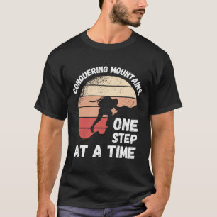 Camiseta Escalada Retro Conquistando Montanhas, Um Passo