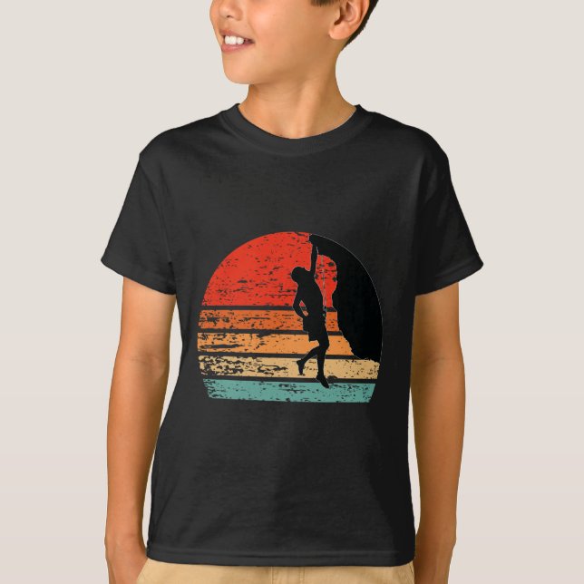 Camiseta Escalada Retrô em Rocha Climber Vintage  (Frente)