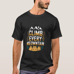 Camiseta Escalade Cada Meowntain Punho Divertido de Gato de