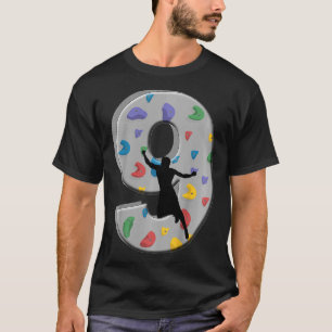 Camiseta Escalador de 9 Anos de Idade Aniversário Boulderin