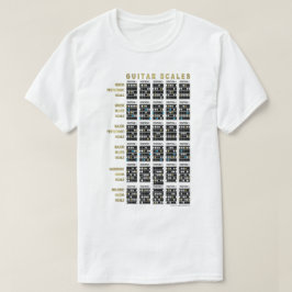 Camiseta Escalas de Guitarra na Frente e Verso