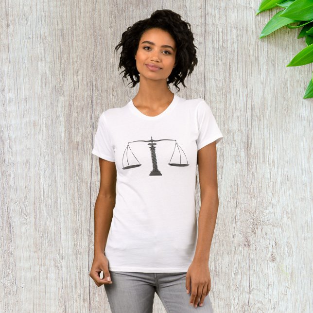 Camiseta Escalas de Justiça Elegantes (Criador carregado)