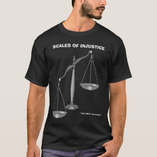 Camiseta Escalas piadas do advogado da injustiça de justiça