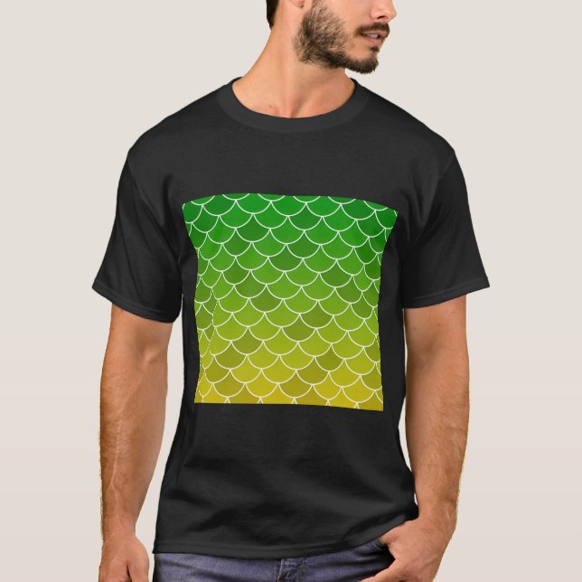 Camiseta Escamas de Peixe Amarelo Verde (Frente)
