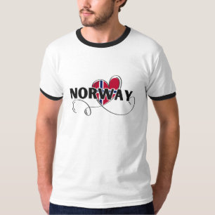 Camiseta Escândalo de bandeira da Noruega com amor moderno