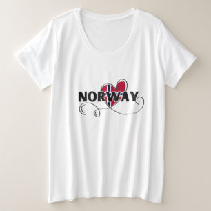 Camiseta Escândalo de bandeira da Noruega com amor moderno 