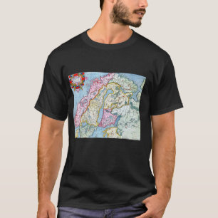 Camiseta Escandinávia Map Gerardus Mercator Escandinava