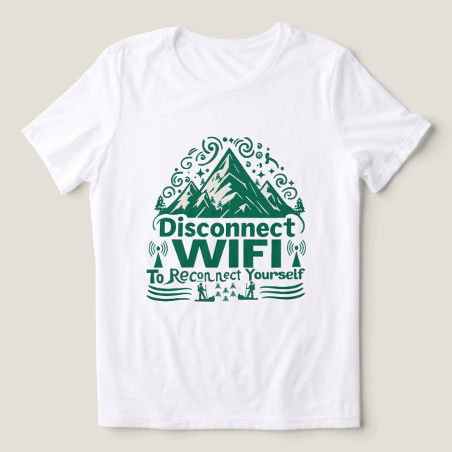 Camiseta Escapar da reconexão digital com a natureza (Design frontal)
