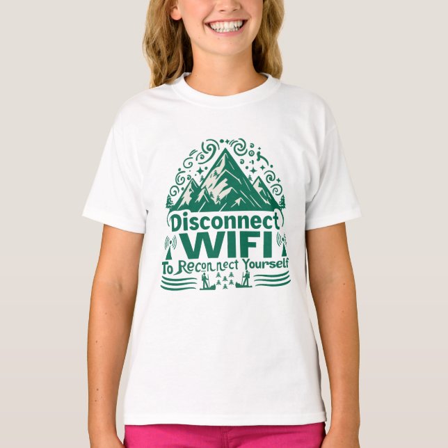 Camiseta Escapar da reconexão digital com a natureza (Frente)