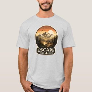 Camiseta Escapar do Ruído – Estética de Aventura em Montanh