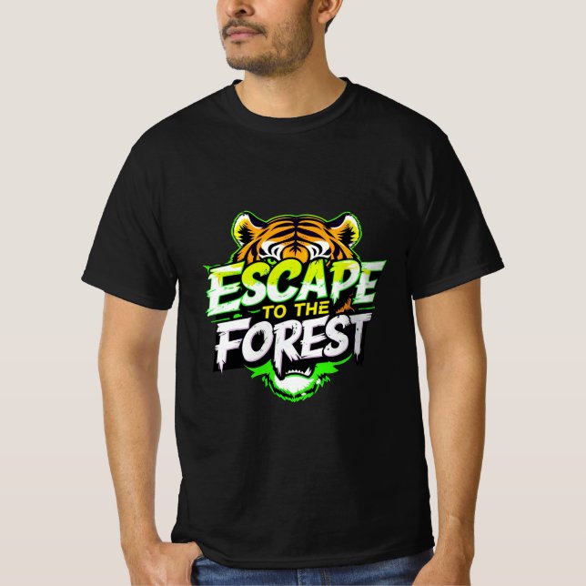 Camiseta Escapar para o Tigre Florestal (Frente)