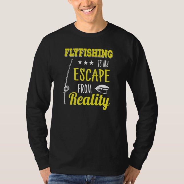 Camiseta Escape Da Pesca De Voo Da Natureza Da Truta Da Rea (Frente)